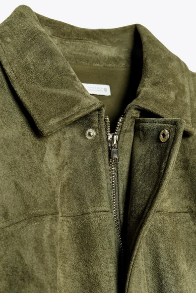 Süet Apoletli Bomber Ceket - 6