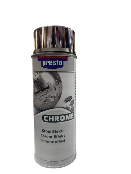 Presto Krom Nikelaj Sprey Boya – Ayna Etkili Metalik Görünüm, 400 ml - 2