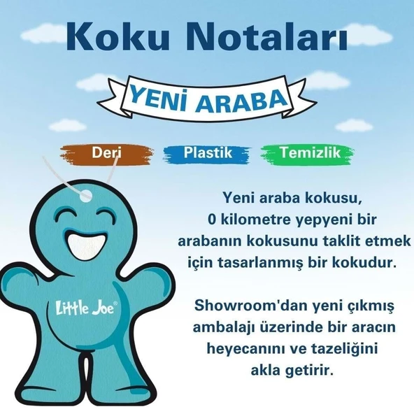 Little Joe Yeni Araç Asma Koku (New Car) -30 Gün -İpli Oto Kokusu -Ayna Parfümü - 3