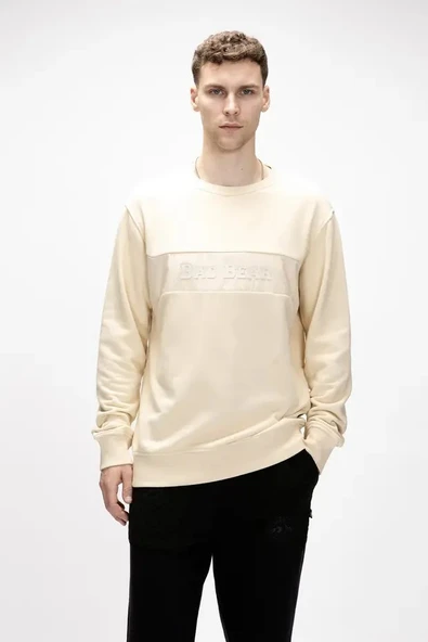 Bad Bear Sailor Bej Crewneck Erkek Sweatshirt - Resim 4