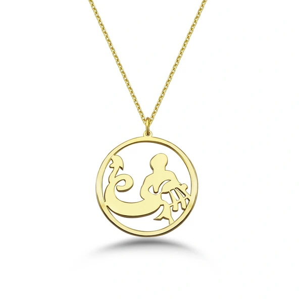 Çember Kova Burcu Gümüş Kolye ürün görseli 1