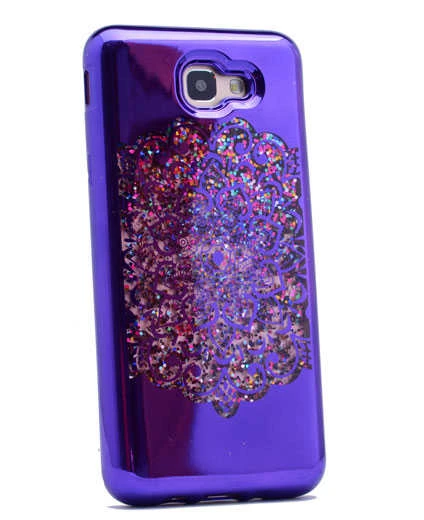 Zore Galaxy ile uyumlu J5 Prime Kılıf Lazer Çiçekli Sıvılı Silikon - 6