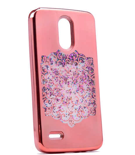 Zore LG ile uyumlu Stylus 3 Kılıf Lazer Çiçekli Sıvılı Silikon - 4