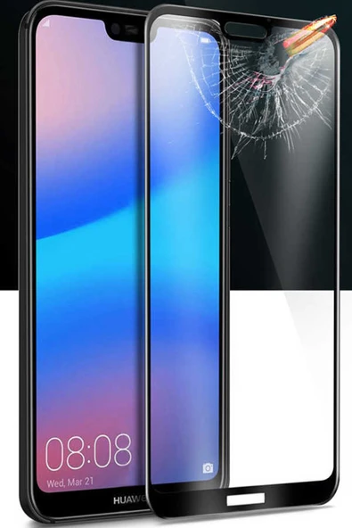 Zore Huawei ile uyumlu P20 Lite Kenarları Kırılmaya Dayanıklı Cam Ekran Koruyucu - 3