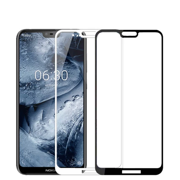 Zore Nokia X6 Kenarları Kırılmaya Dayanıklı Cam Ekran Koruyucu ürün görseli 1