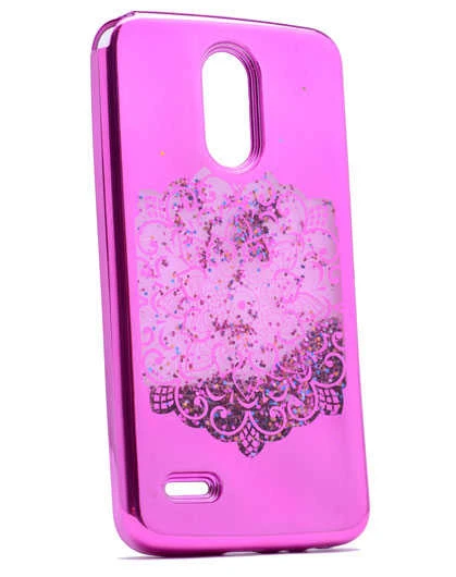 Zore LG ile uyumlu Stylus 3 Kılıf Lazer Çiçekli Sıvılı Silikon - 5