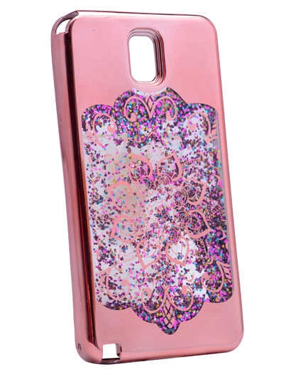 Zore Galaxy ile uyumlu Note 3 Kılıf Lazer Çiçekli Sıvılı Silikon - 5