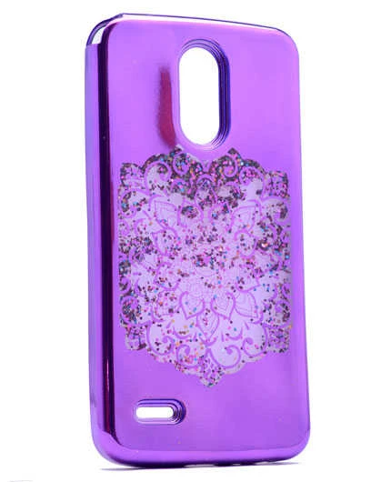 Zore LG ile uyumlu Stylus 3 Kılıf Lazer Çiçekli Sıvılı Silikon - 6