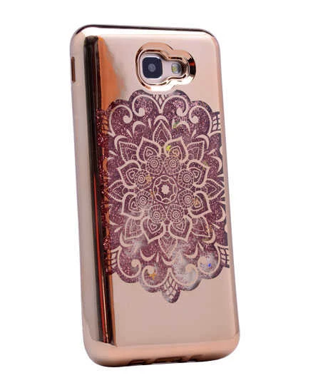 Zore Galaxy ile uyumlu J5 Prime Kılıf Lazer Çiçekli Sıvılı Silikon - 4