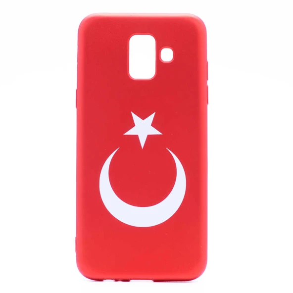Zore Galaxy ile uyumlu A6 2018 Kılıf Bayrak Silikon - 2