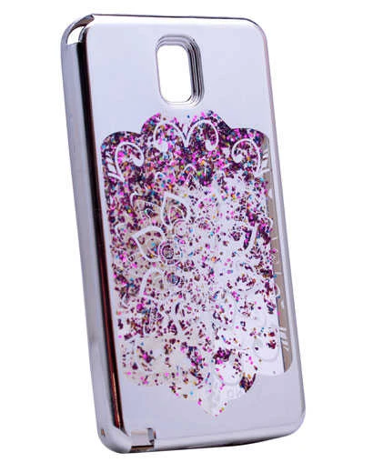 Zore Galaxy ile uyumlu Note 3 Kılıf Lazer Çiçekli Sıvılı Silikon - 7