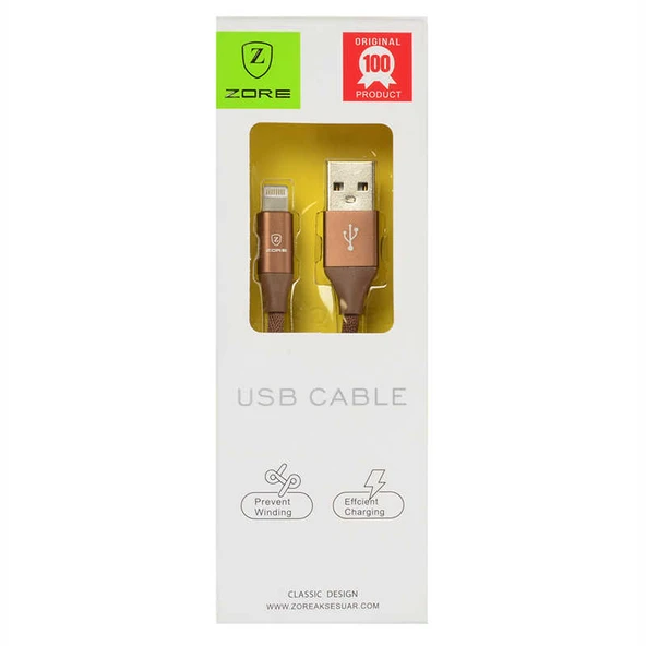 Zore Metal Uçlu Lightning Usb Kablo - Resim 10