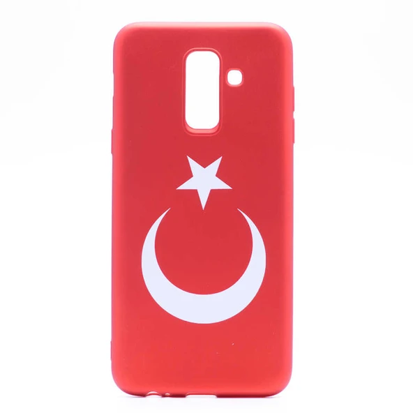 Zore Galaxy ile uyumlu A6 Plus 2018 Kılıf Bayrak Silikon - 4
