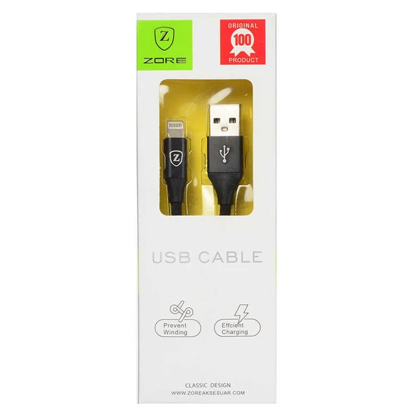 Zore Metal Uçlu Lightning Usb Kablo - Resim 7