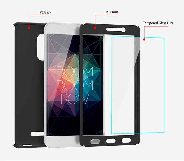 Zore Xiaomi ile uyumlu Redmi Note 4X Kılıf 360 3 Parçalı Rubber Kapak - 2