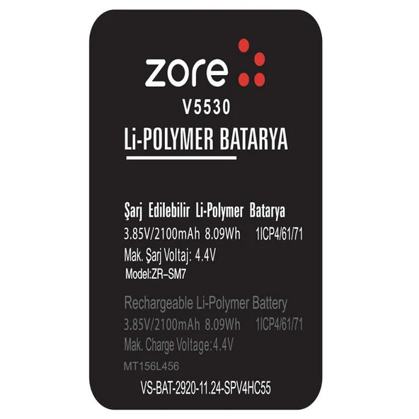 Zore Vestel Venüs 5530 A Kalite Uyumlu Batarya ürün görseli