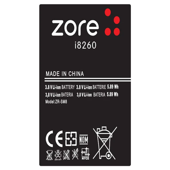 Zore Galaxy ile uyumlu Core İ8260 A Kalite Uyumlu Batarya - 1