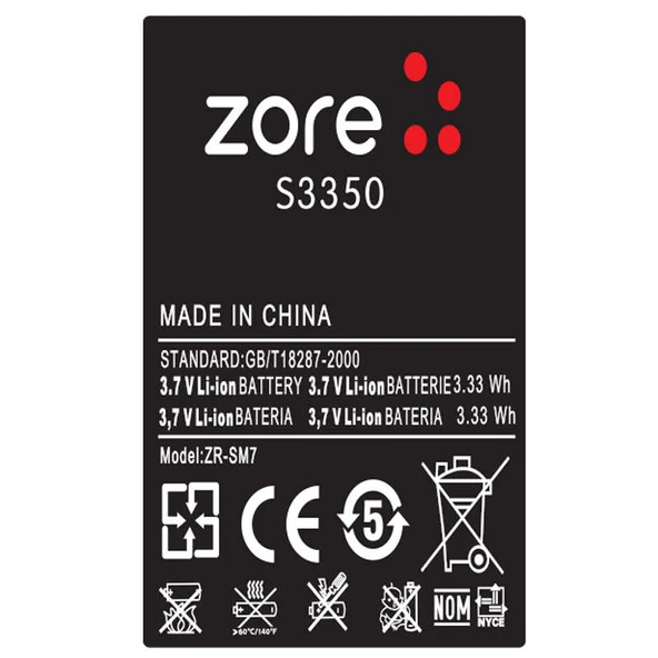 Zore Galaxy ile uyumlu S3350 A Kalite Uyumlu Batarya