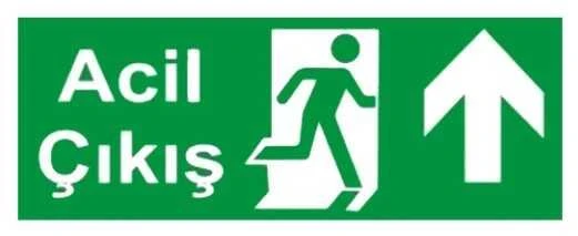 ACİL ÇIKIŞ LEVHASI YUKARI PVC