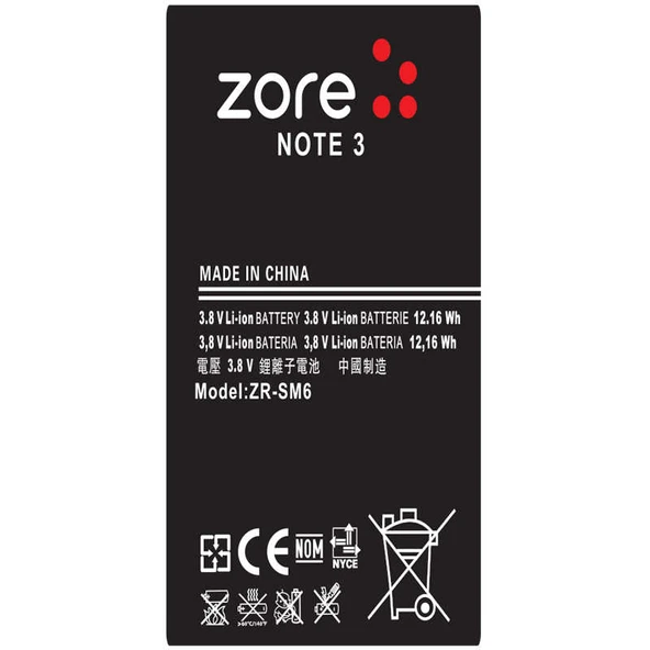 Zore Galaxy ile uyumlu Note 3 2800 Mah A Kalite Uyumlu Batarya - 2