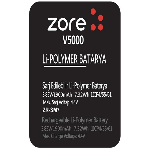 Zore Vestel Venüs 5000 A Kalite Uyumlu Batarya