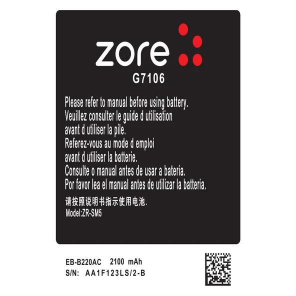 Zore Galaxy ile uyumlu Grand 2 G7106 A Kalite Uyumlu Batarya