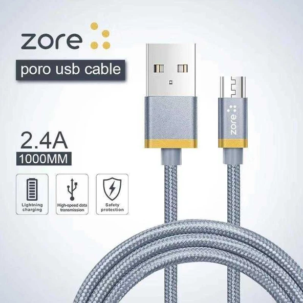 Zore Poro Micro Usb Kablo 1M ürün görseli 1