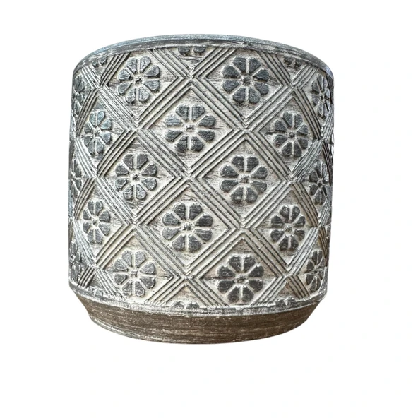 Bitki Tasarımı Ev dekorasyon Gri Yonca Beton Saksı Çiçeklik Saksılık - Resim 3