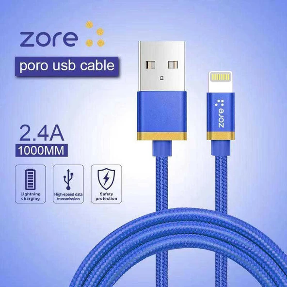 Zore Poro Lightning Usb Kablo 1M ürün görseli 1