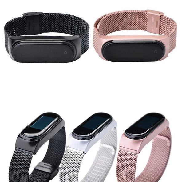 Zore Xiaomi ile uyumlu Mi Band 4 KRD-06 Metal Kordon - 3