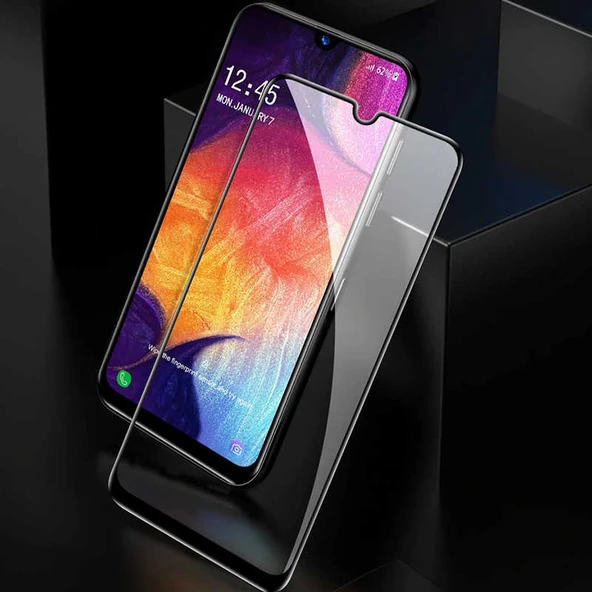 Zore Galaxy ile uyumlu A20S Kenarları Kırılmaya Dayanıklı Cam Ekran Koruyucu