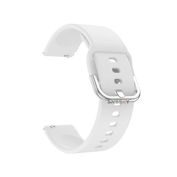 Huawei Watch GT6 41mm İle Uyumlu Yumuşak PureLux Soft Tokalı Silikon Kordon  Beyaz - Resim 3