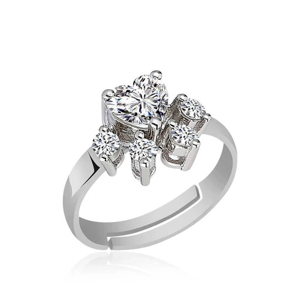 Gümüş Beyaz Kedi Patisi Yüzük ürün görseli 1