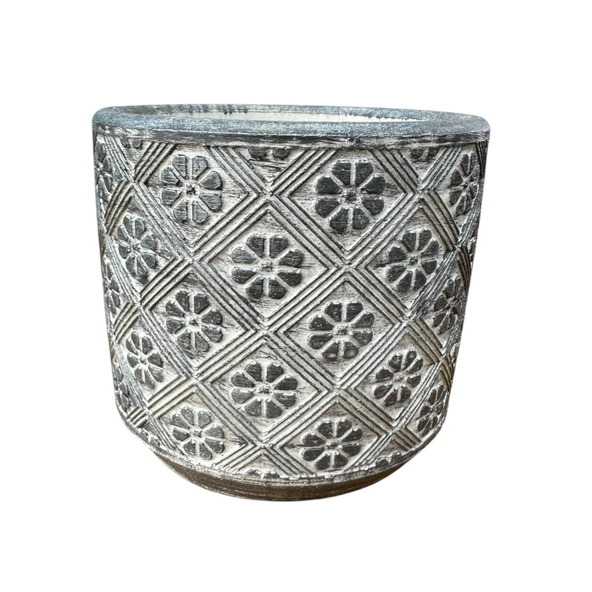 Bitki Tasarımı Ev dekorasyon Gri Yonca Beton Saksı Çiçeklik Saksılık - Resim 4