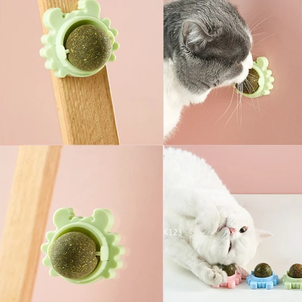 TİNEKE  Catnipli Yenilebilir Kedi Nanesi Otu Yalama Oyun Topu Oyuncağı Yengeç - Resim 6