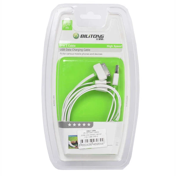 Zore High Speed 3 in 1 Lightning Micro Type-C Usb Kablo ürün görseli 1