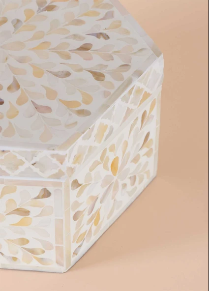 Sedef Altıgen Kutu 24x21x12 cm TLC0076 - Resim 5