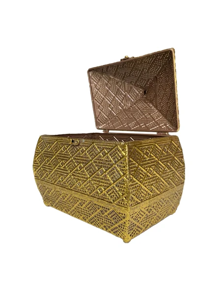 GOLD DİKDÖRTGEN KAPAKLI DEKOR KUTUSU - 2