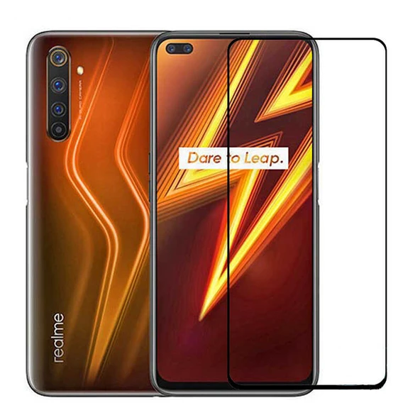 Zore Realme ile uyumlu 6 Pro Kenarları Kırılmaya Dayanıklı Cam Ekran Koruyucu - 1