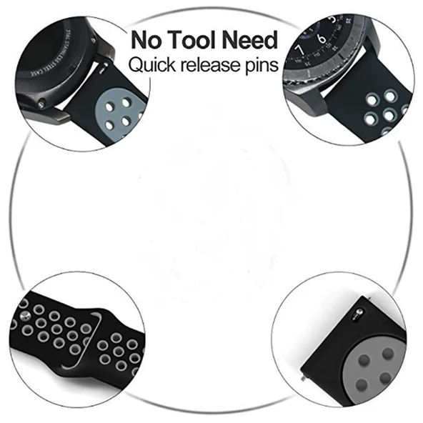 Zore Galaxy ile uyumlu Watch 42mm (20mm) KRD-02 Silikon Kordon - 6