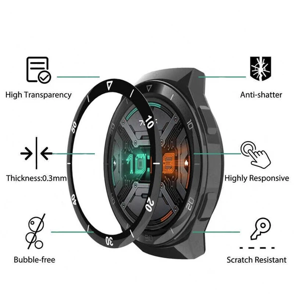 Zore Huawei ile uyumlu GT 2E 46mm ​Sport PMMA Pet Saat Ekran Koruyucu - Resim 4