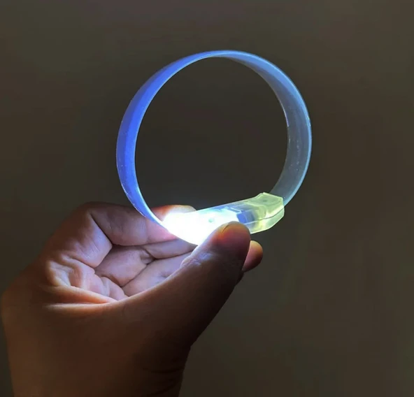 3 Modlu Pilli LED Işıklı Esnek Parti Bilekliği Beyaz ürün görseli