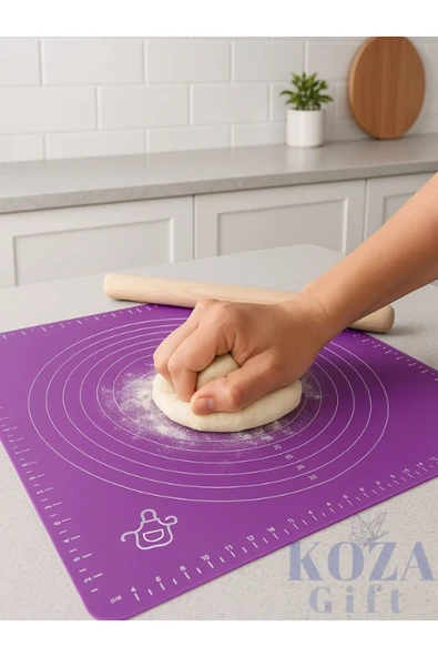 TİNEKE  Büyük Silikon Hamur Açma Matı 40x50 Cm   Kaymaz, Pratik Ve Hijyenik - Resim 6