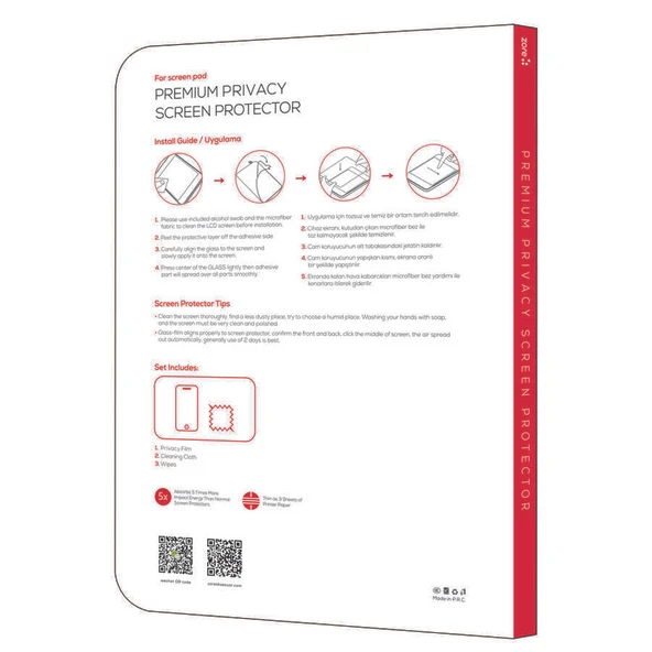 Zore Apple ile uyumlu iPad Pro 12.9 2015 Tablet Privacy Temperli Cam Ekran Koruyucu - Resim 4