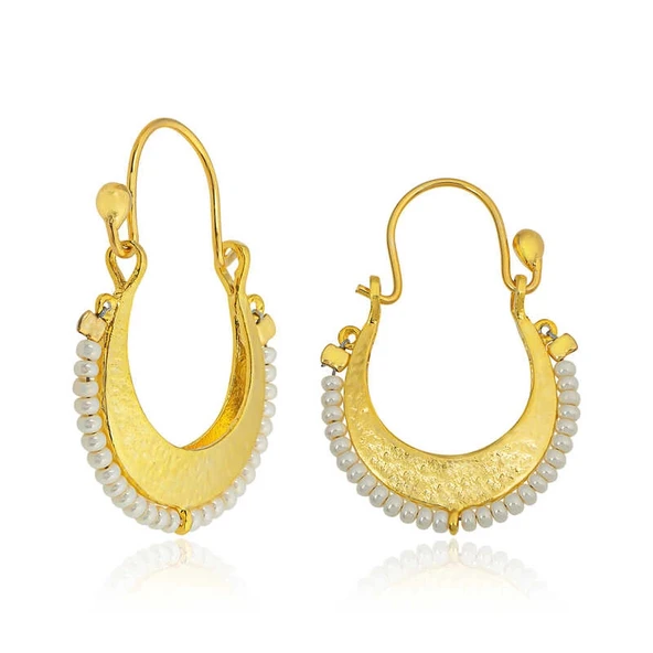 ​Gümüş Beyaz Taşlı Bohem Küpe ürün görseli