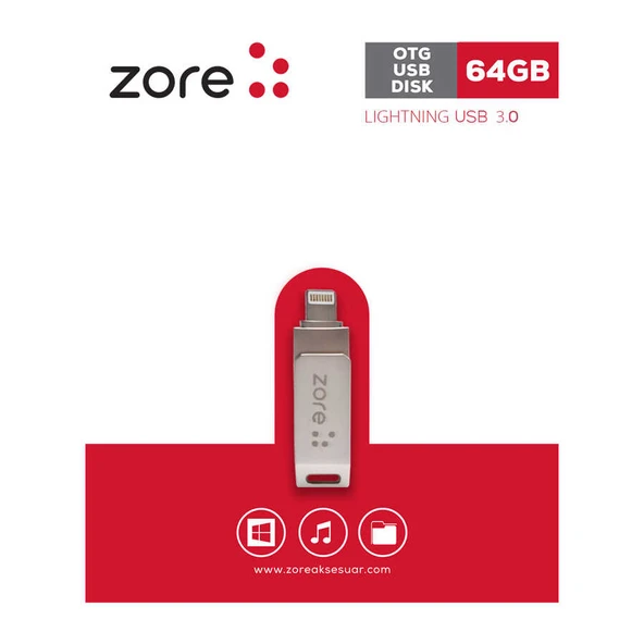 Zore 3.0 Lightning Metal OTG 64 GB ürün görseli
