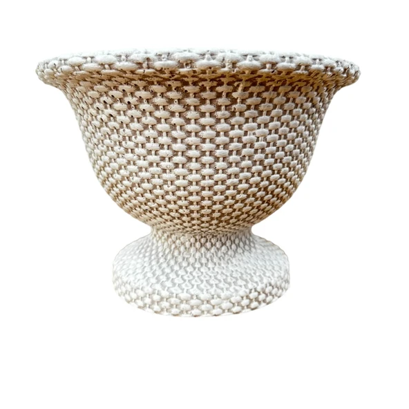 Bitki Tasarımı Ev dekorasyon Hasır Desen Ayaklı Aranjmanlık Beton Saksı Çiçeklik Saksılık ürün görseli