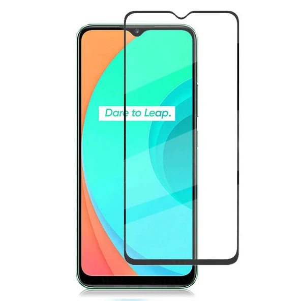 Zore Realme ile uyumlu C11 Kenarları Kırılmaya Dayanıklı Cam Ekran Koruyucu - 4