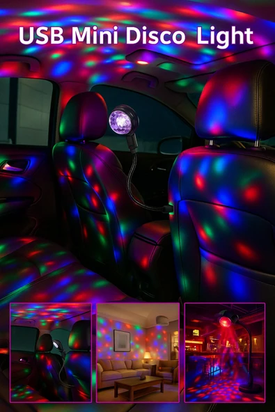 USB ile Her Yerde Disko GlowRide – Ev, Araç ve Motosiklet Işığı - 2