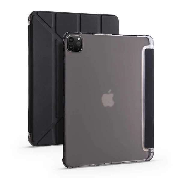Zore Apple ile uyumlu iPad Pro 12.9 2020 (4.Nesil) Kılıf Tri Folding Kalem Bölmeli Standlı Kılıf - 7